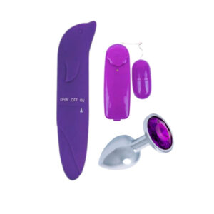 Kit Vibrador Golfinho + Vibrador Bullet Multivelocidade+ Plug Anal P