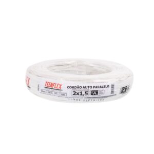Fio Paralelo Flexível 2x1,5mm - 100 Metros Branco Cabo Elétrico