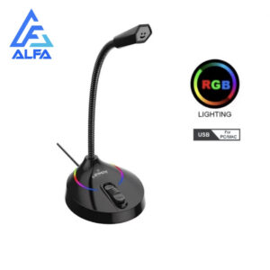 Microfone de Mesa USB RGB Led Gamer Para Computador Pc Notebook