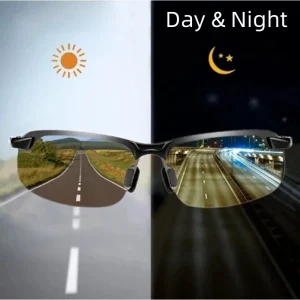 2 em 1 Óculos para Dirigir Dia e Noite - Lente Fotocromática Anti-Reflexo